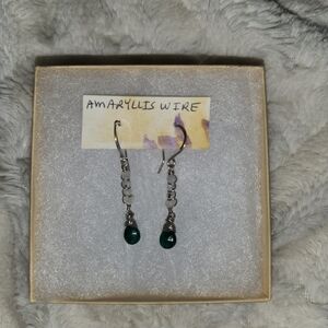 Sterling Silver Emerald Earrings With Moonstone Handmade Gemstone Jewelry